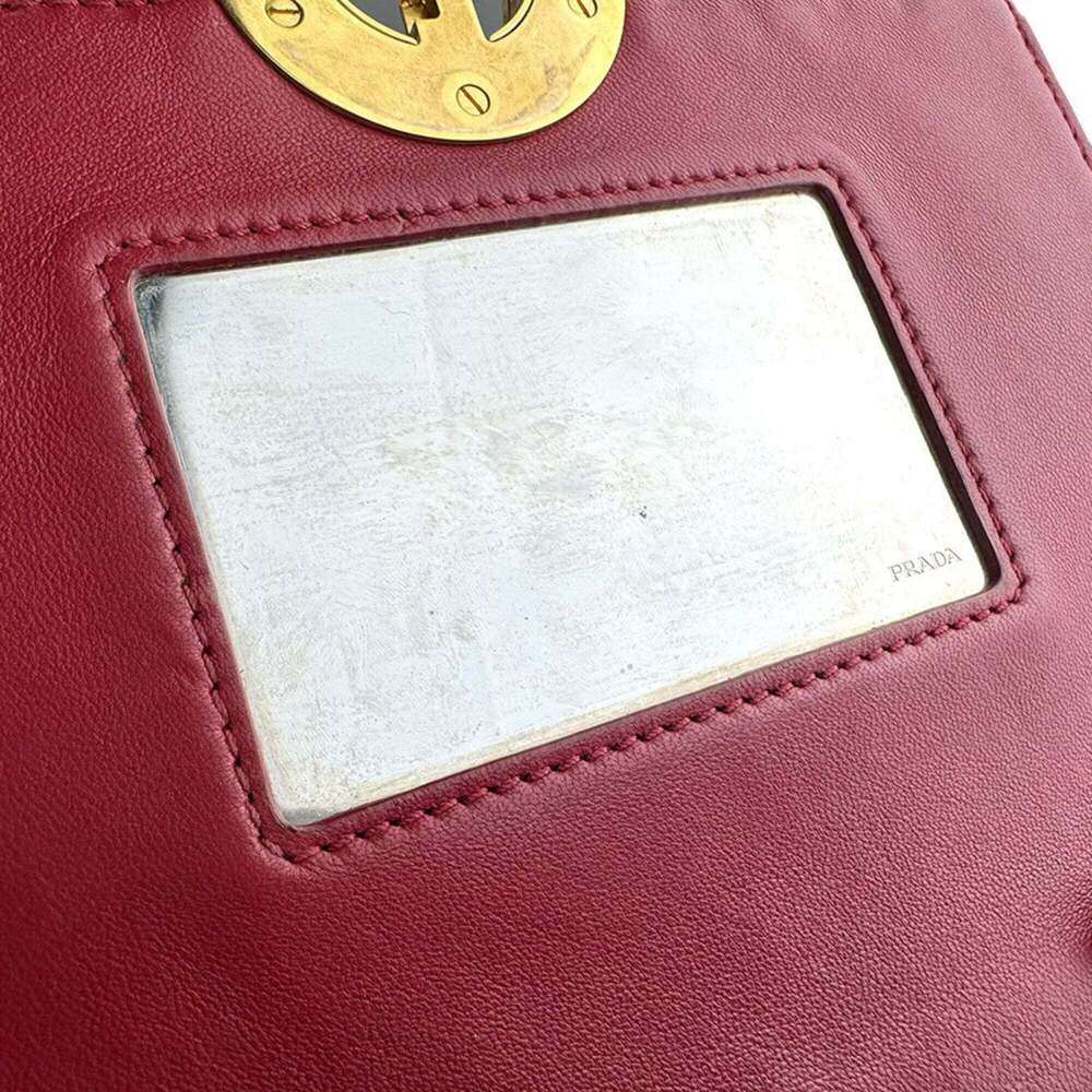 PRADA Red Leather Shoulder Bag - Picture 11 of 13